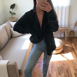 Oversized Uniqlo corduroy button-down shirt